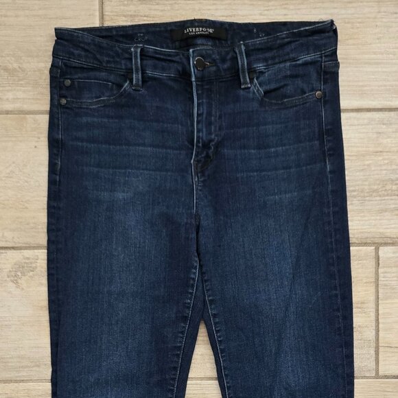 Liverpool The Crop Skinny Jeans Women's High Rise Super Stretchy Raw Hem 8/29 - Picture 3 of 9